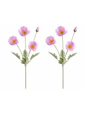 Lavender Poppy Stems Faux Poppy Flowers Artificial Wildflower Spray Cottagecore